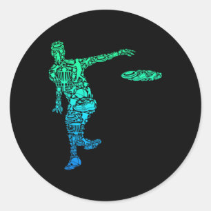 Adesivo Redondo Disco de Golfe Frisbee Homens Crianças Meninos
