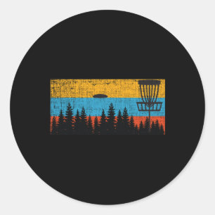 Adesivo Redondo Disco de Golfe Retro Frolf Frisbee Vintage Estilo 