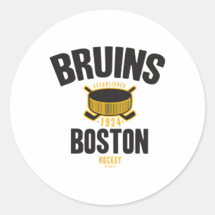 Adesivo Redondo Disco de hóquei Boston Bruins Branco Licenciado Of
