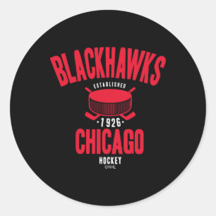 Adesivo Redondo Disco de hóquei Chicago Blackhawks preto oficialme