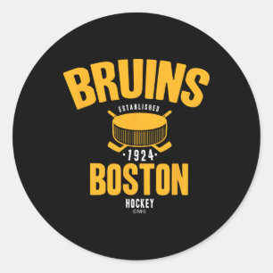 Adesivo Redondo Disco de hóquei do Boston Bruins preto oficialment