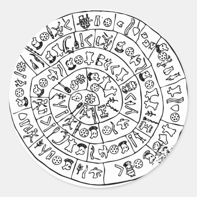 Adesivo Redondo Disco de Phaistos (Frente)