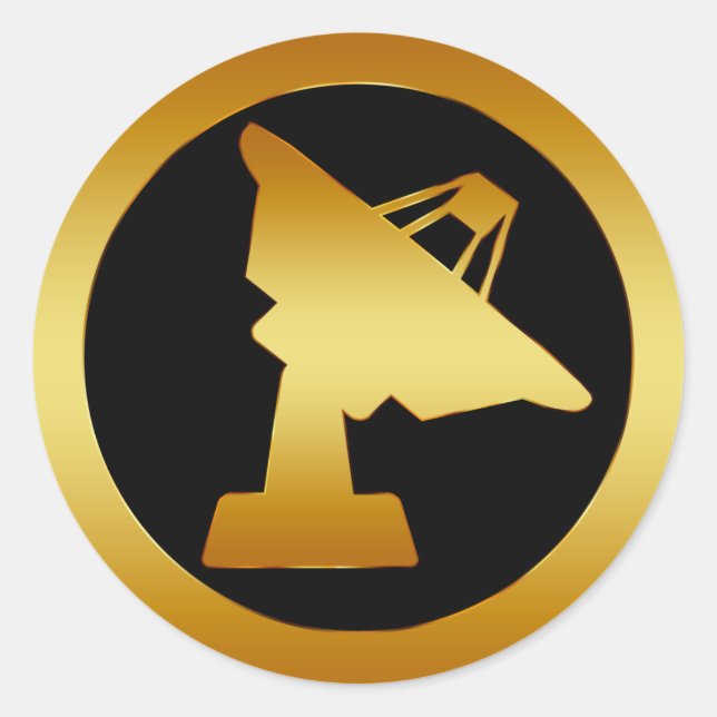 Adesivo Redondo DISCO Dourado DE SATÉLITE (Frente)