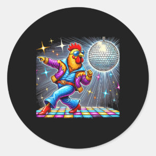 Adesivo Redondo Disco estético de dança de frango