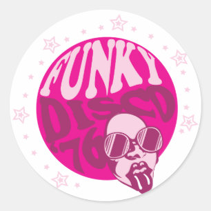 Adesivo Redondo Disco Funky