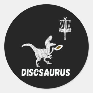Adesivo Redondo Disco Golfe Dinossauro Frolfing T-rex Dino Diverti