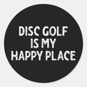 Adesivo Redondo Disco Golfe É Meu Lugar Feliz _1