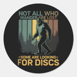 Adesivo Redondo Disco Golfe Sasquatch Pé Grande Discóbolo Engraçad