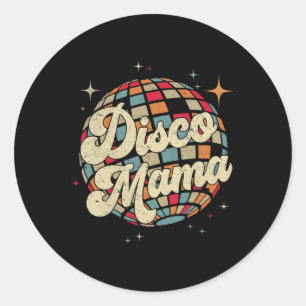 Adesivo Redondo Disco Mama 70, anos 80 do Disco, era "Vintage" Mãe