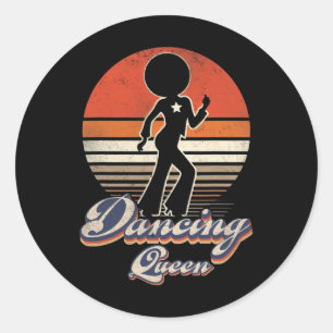 Adesivo Redondo Disco Queen 70's Vintage 80s Themed Retro Dancin Q