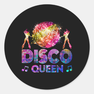 Adesivo Redondo Disco Queen - Anos setenta Vintage da Disco Themed
