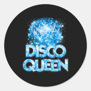 Adesivo Redondo Disco Queen - Anos setenta Vintage da Disco Themed