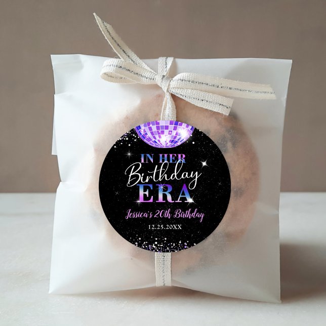 Adesivo Redondo Disco Roxo Em Sua Festa De Aniversário (Criador carregado)