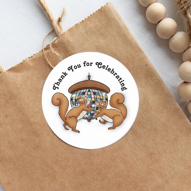 Adesivo Redondo Disco Squirrels Obrigado (Criador carregado)