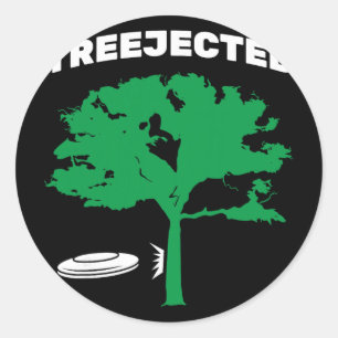 Adesivo Redondo Disco Voador de Disc Golf Treejected