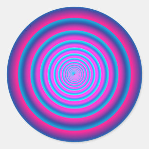 Adesivo Redondo Disco Vortex Circular Louco Fuzzy Hipnótico