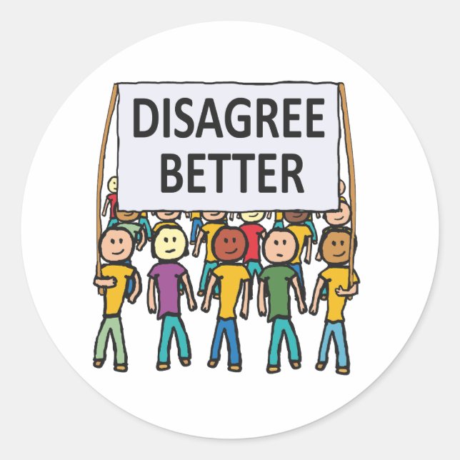 Adesivo Redondo Discordo melhor (Frente)