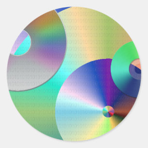 Adesivo Redondo Discos compactos