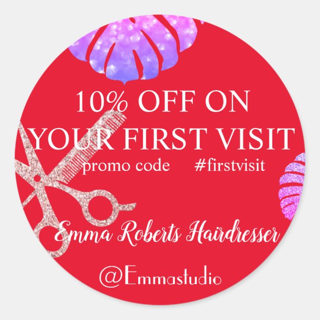 Adesivo Redondo Discount Venda Oferta Clássica Round Sticker (Frente)