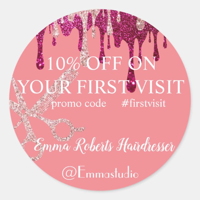 Adesivo Redondo Discount Venda Oferta Clássica Round Sticker (Frente)