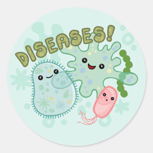 Adesivo Redondo Diseases Sticker