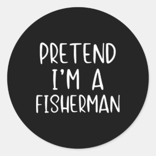Adesivo Redondo Disfarce de Pescador Falso Fantasia Halloween Simp