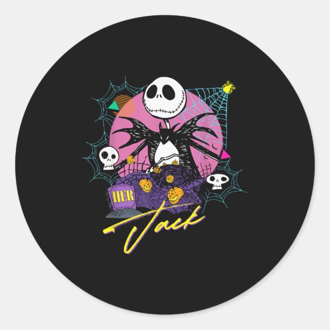 Adesivo Redondo Disney The Before Christmas Matching Her Jack  (Frente)
