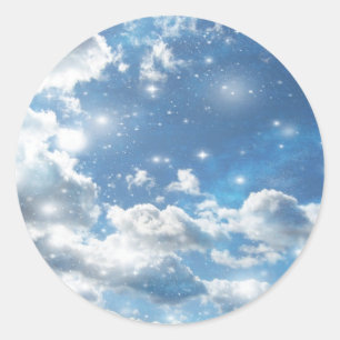 Adesivo Redondo Disparos de Nuvens do Céu