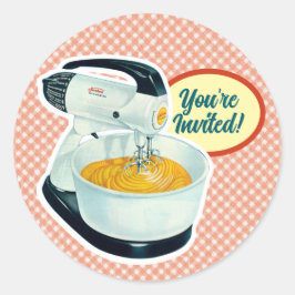 Adesivo Redondo Dispositivos Retro Engraçados Chás de panela