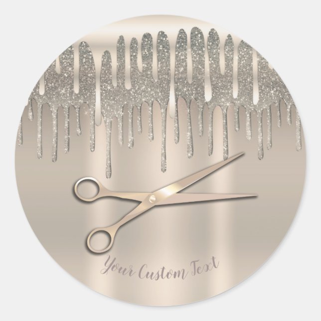 Adesivo Redondo Dissipador de brilho com colírio de cabelo Dourado (Frente)