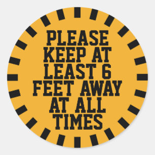 Adesivo Redondo Distância social de 6 pés