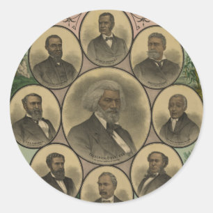 Adesivo Redondo Distintos homens coloridos Frederick Douglass 1883