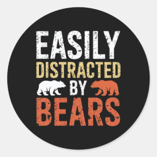 Adesivo Redondo Distraído Facilmente Por Ursos Gay