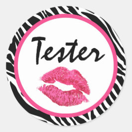 Adesivo Redondo Distribuidor de Lipstick Tester Zebra Kiss