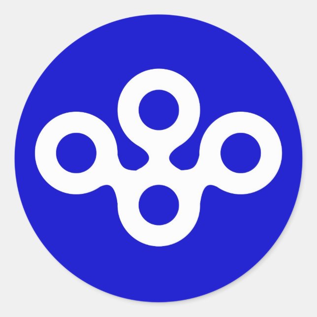 Adesivo Redondo distrito de osaka, região de prefeitura do japão (Frente)