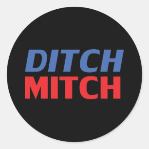 Adesivo Redondo Ditch Mitch azul vermelho negro político