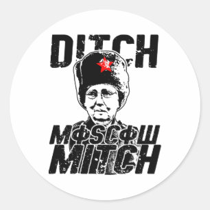 Adesivo Redondo Ditch Moscou Mitch Mcconnell - Votar 2020 Resistir