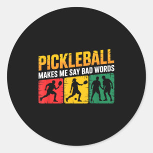 Adesivo Redondo Dito de pickleball humor engraçado para amantes de