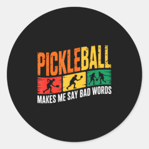 Adesivo Redondo Dito de pickleball humor engraçado para apaixonado
