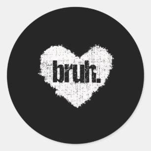 Adesivo Redondo Dito engraçado de meme Bruh Saudação Bro Adolescen