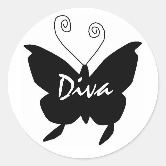 Adesivo Redondo Diva Butterfly (Frente)