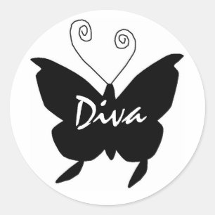 Adesivo Redondo Diva Butterfly