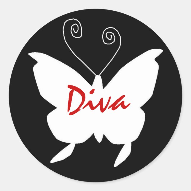 Adesivo Redondo Diva Butterfly I (Frente)