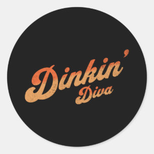 Adesivo Redondo Diva do pickleball pickle ball
