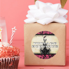 Adesivo Redondo Diva Fashion Sticker Orange Retro Pontos