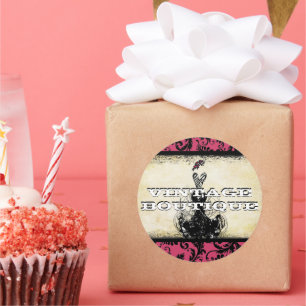 Adesivo Redondo Diva Fashion Sticker Orange Retro Pontos