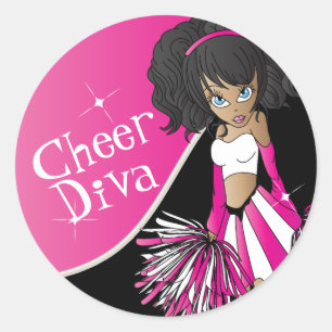Adesivo Redondo Diva Girl 📣 Cheerleader rosa
