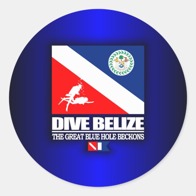 Adesivo Redondo Dive Belize (Frente)