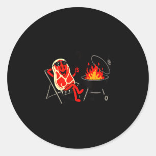 Adesivo Redondo Dive de bife engraçado churrasco bife bbq grelhand