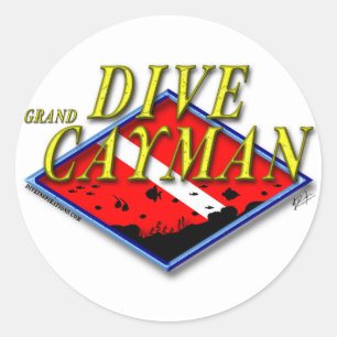 Adesivo Redondo Dive Grand Cayman Sticker